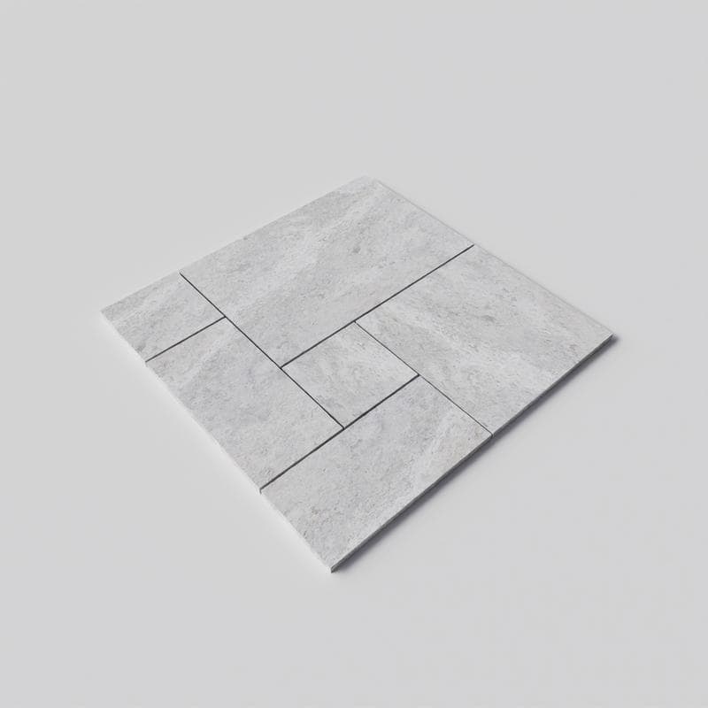 Silver Travertine Field Tile French Pattern - Image 3