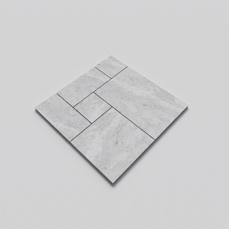 Silver Travertine Field Tile French Pattern - Image 2