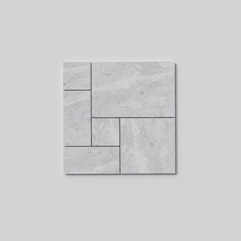 Silver Travertine Field Tile French Pattern - Image 1