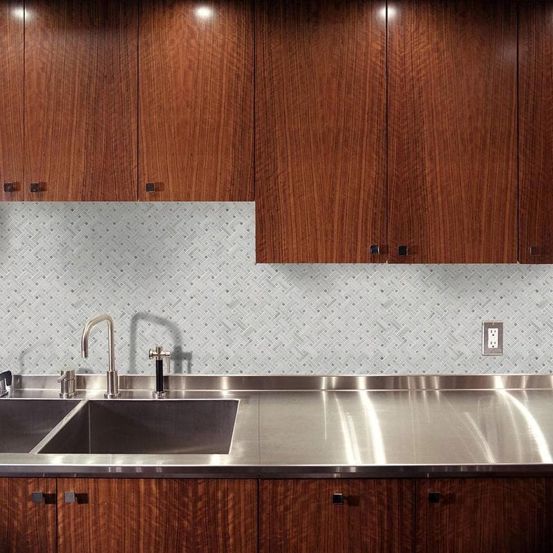 MSI Carrara White Basketweave Mosaic - Image 2