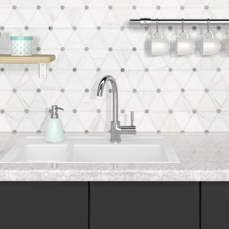 MSI Bianco Dolomite Pinwheel Mosaic - Image 4