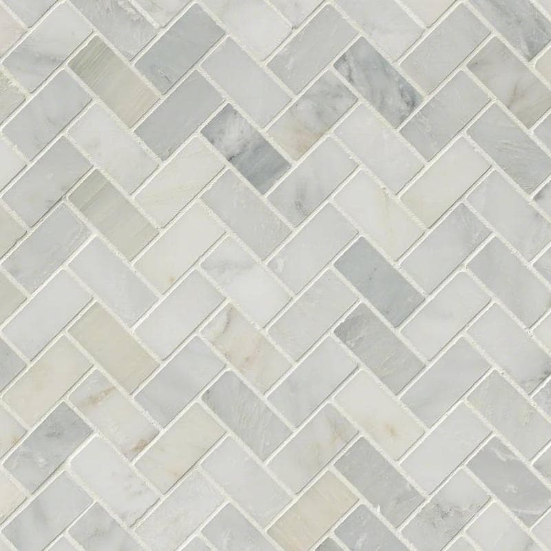 MSI Arabescato Carrara Herringbone Mosaic - Image 1