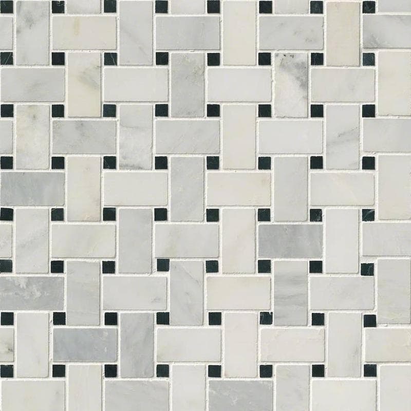 MSI Arabescato Carrara Basketweave Mosaic - Image 1