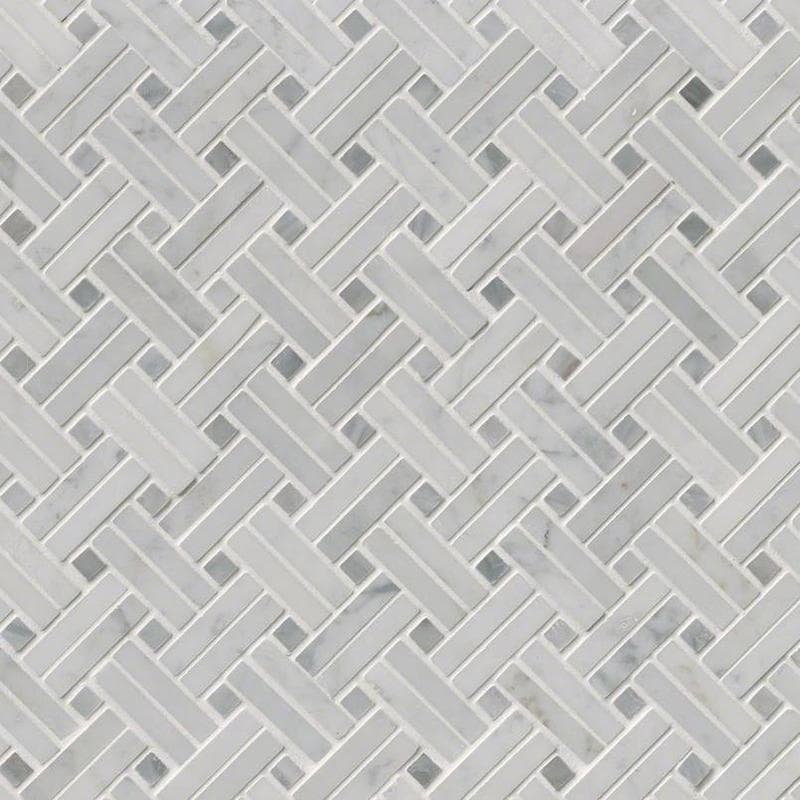 MSI Carrara White Basketweave Mosaic - Image 1
