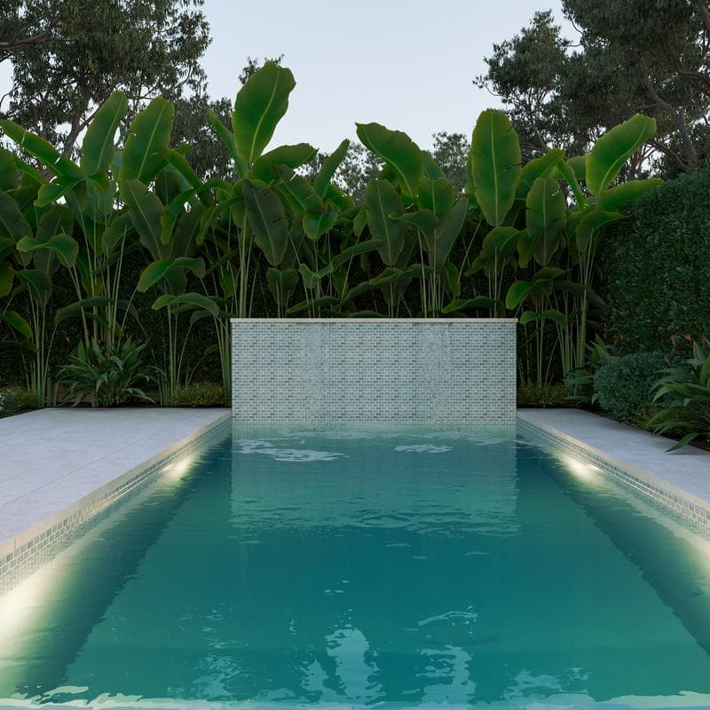 Aquabella Beachfront Santa Monica 1x2 Porcelain Mosaic 12"x12" Pool Tile - Image 2