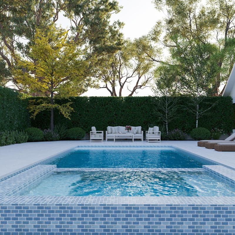 Aquabella Beachfront Malibu 1x2 Porcelain Mosaic 12"x12" Pool Tile - Image 3