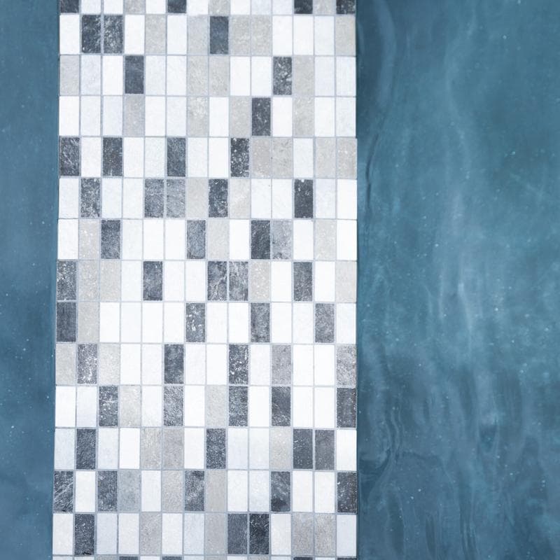 Aquabella Stone Age Straight 1x2 Porcelain Mosaic 12"x12" Pool Tile - Image 34