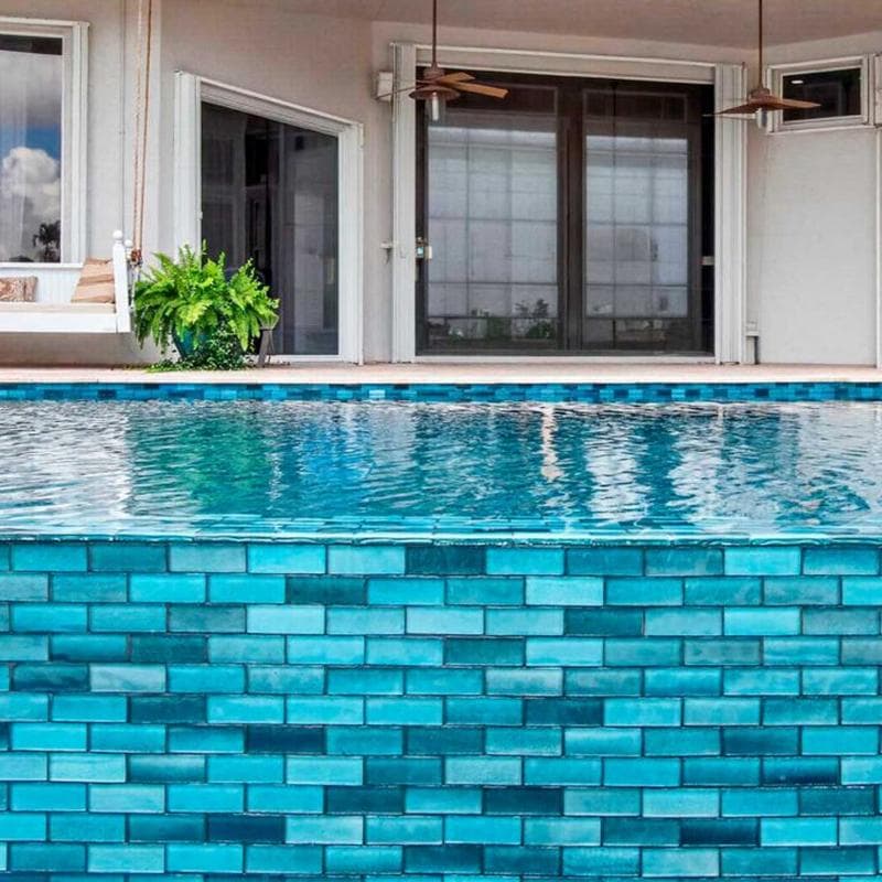 Aquabella Starlight Stellar 1.5x4 Glass Mosaic 12"x12" Pool Tile - Image 4