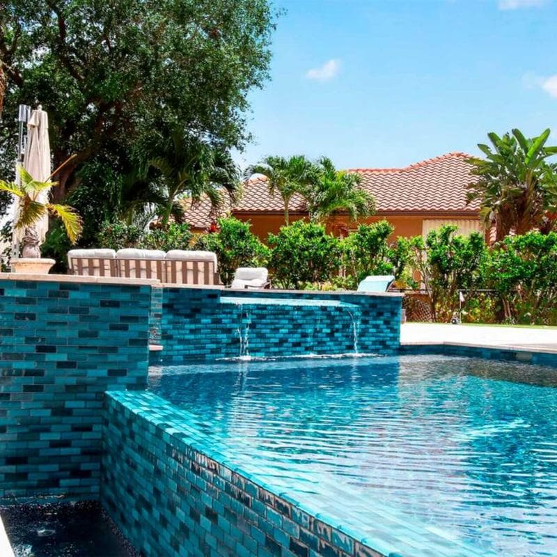 Aquabella Starlight Stellar 1.5x4 Glass Mosaic 12"x12" Pool Tile - Image 7