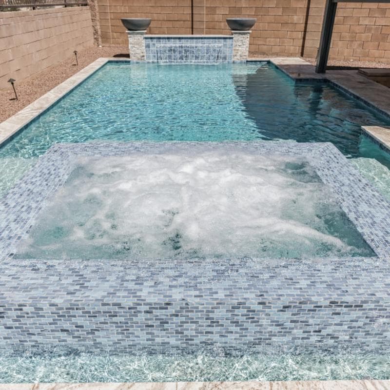Aquabella North Seas Arctic 1x2 Glass Mosaic 12"x12" Pool Tile (NS-1225) - Image 5