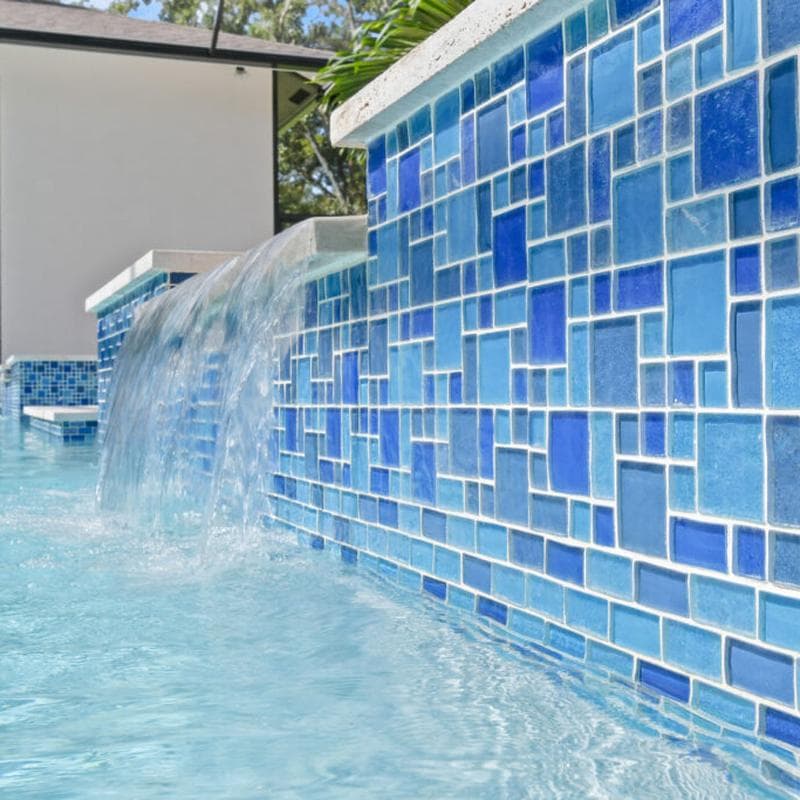 Aquabella Night Life Ballad Block Random Glass Mosaic 12"x12" Pool Tile (NL-831) - Image 2
