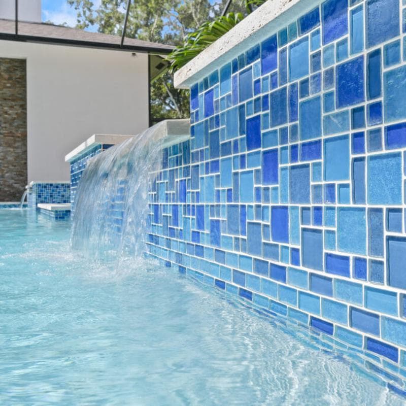 Aquabella Night Life Ballad Block Random Glass Mosaic 12"x12" Pool Tile (NL-831) - Image 5