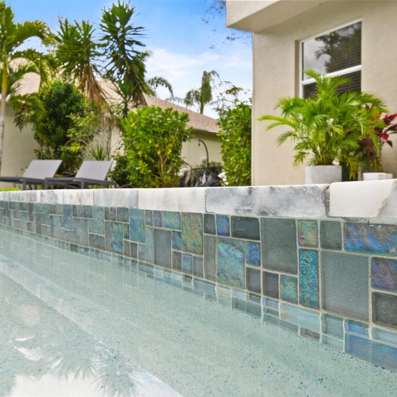 Aquabella Night Life Melody Block Random Glass Mosaic 12"x12" Pool Tile (NL-838) - Image 2