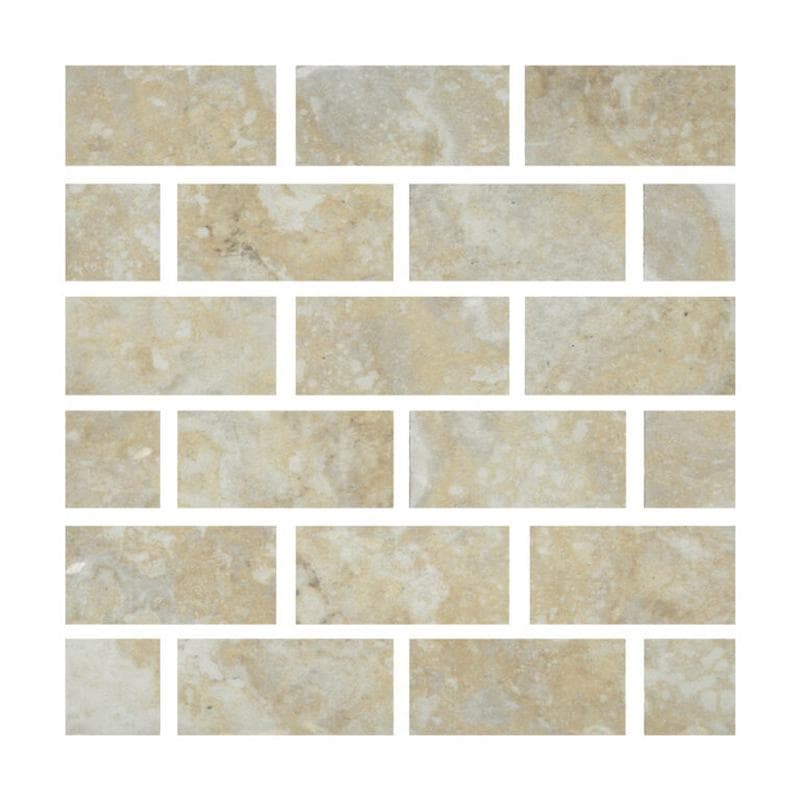 Aquabella Monticello Avorio 1x2 Porcelain Mosaic 12"x12" Pool Tile - Image 1