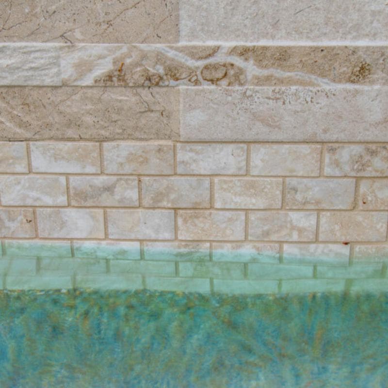 Aquabella Monticello Avorio 1x2 Porcelain Mosaic 12"x12" Pool Tile - Image 3
