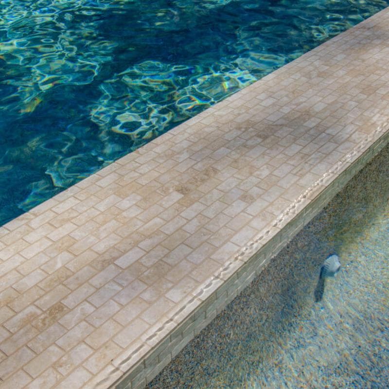 Aquabella Monticello Avorio 1x2 Porcelain Mosaic 12"x12" Pool Tile - Image 4
