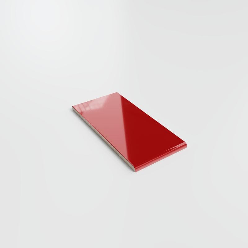 Color Collection Bright Red Pepper 3x6 3 Single Bullnose - Image 2
