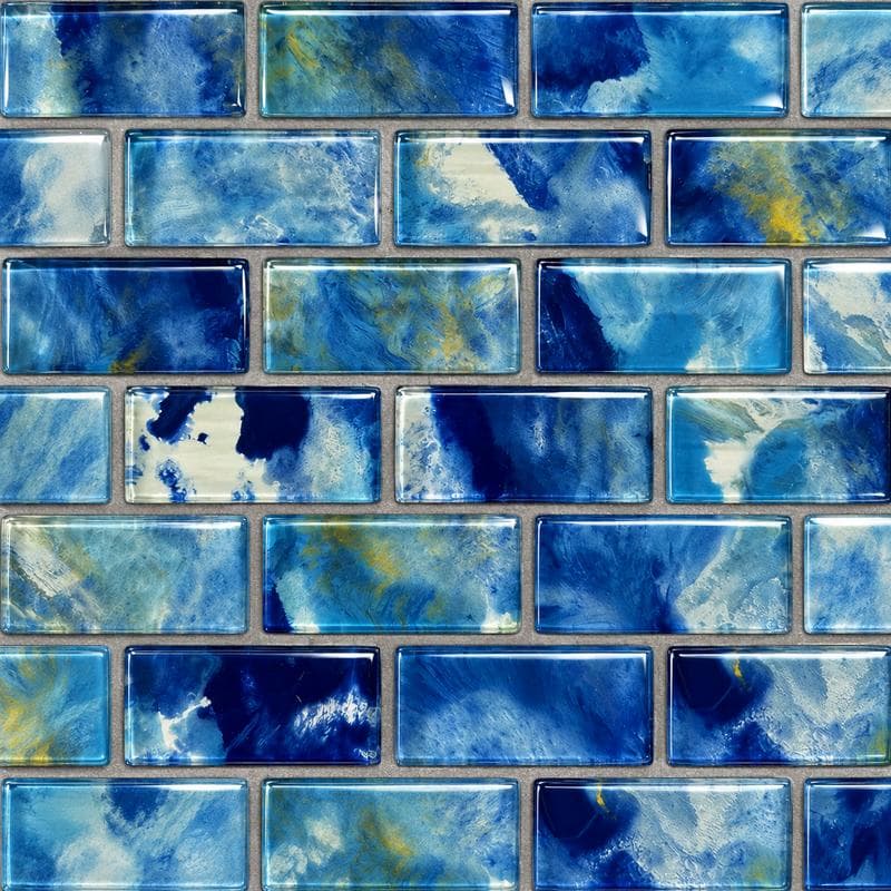 Aquabella Espania Alicante 1x2 Glass Mosaic 12"x12" Pool Tile - Image 1